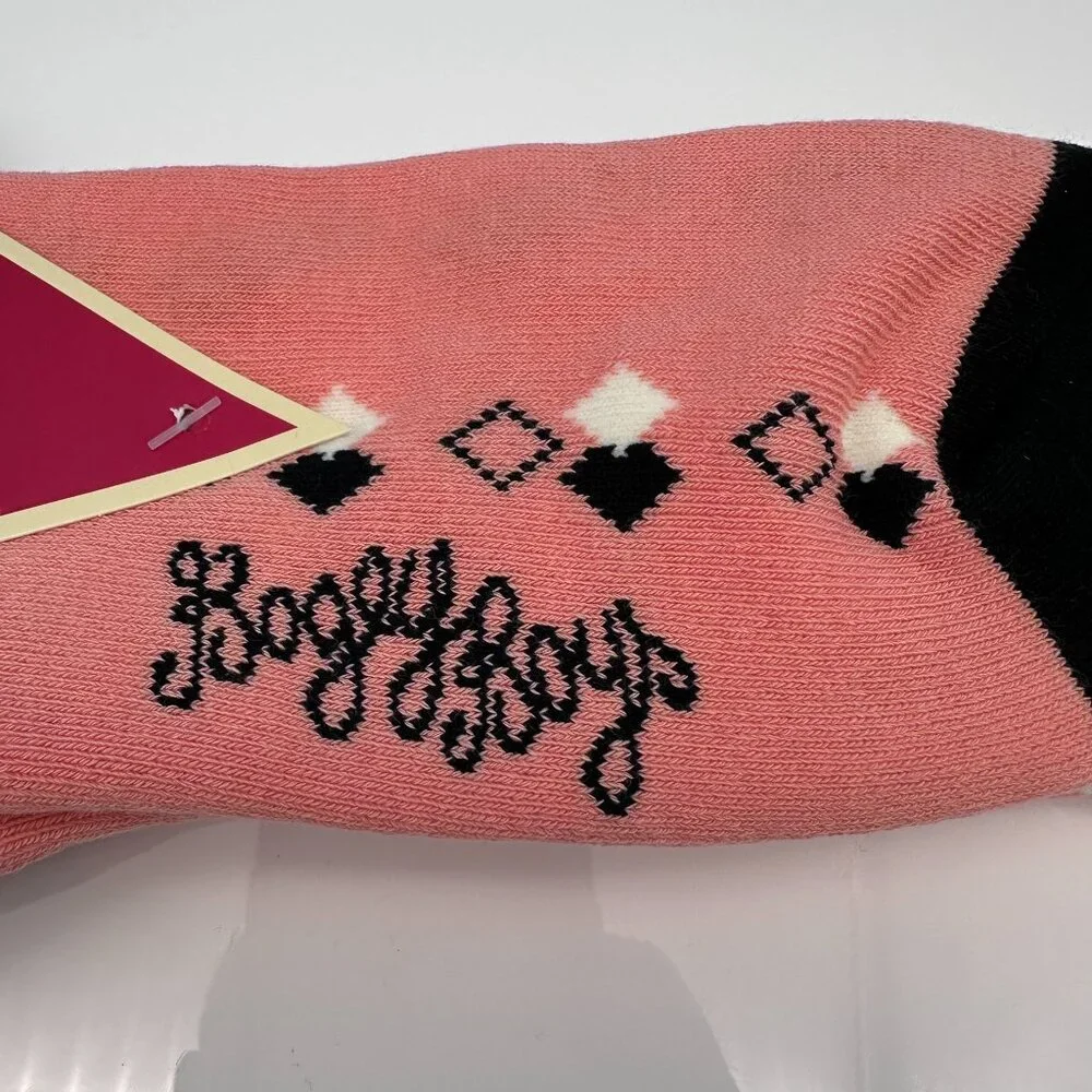 Bogey Boys Men's Comfort Sole Cotton Rich Golf Socks, Shoe Size 8-12, Pink/Black
